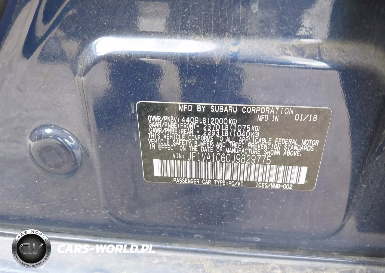 2018 Subaru Wrx Premium VIN:JF1VA1C60J9829775 - 9