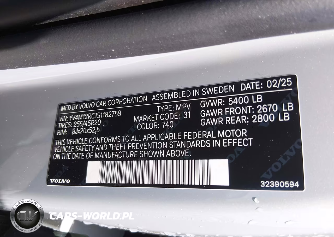 2025 Volvo Xc60 B5 Plus VIN:YV4M12RC1S1182759 - 9