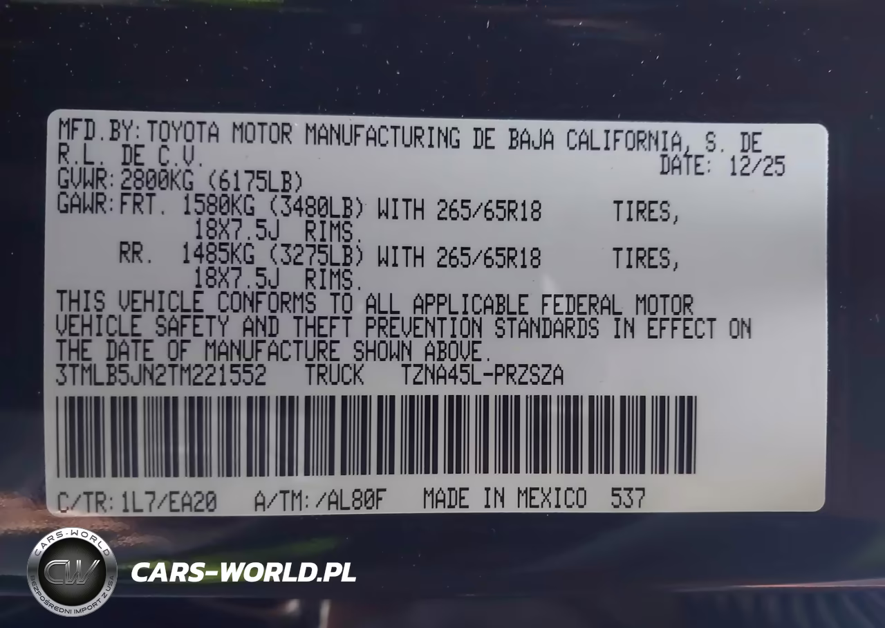 2026 Toyota Tacoma Trd Sport VIN:3TMLB5JN2TM221552 - 9