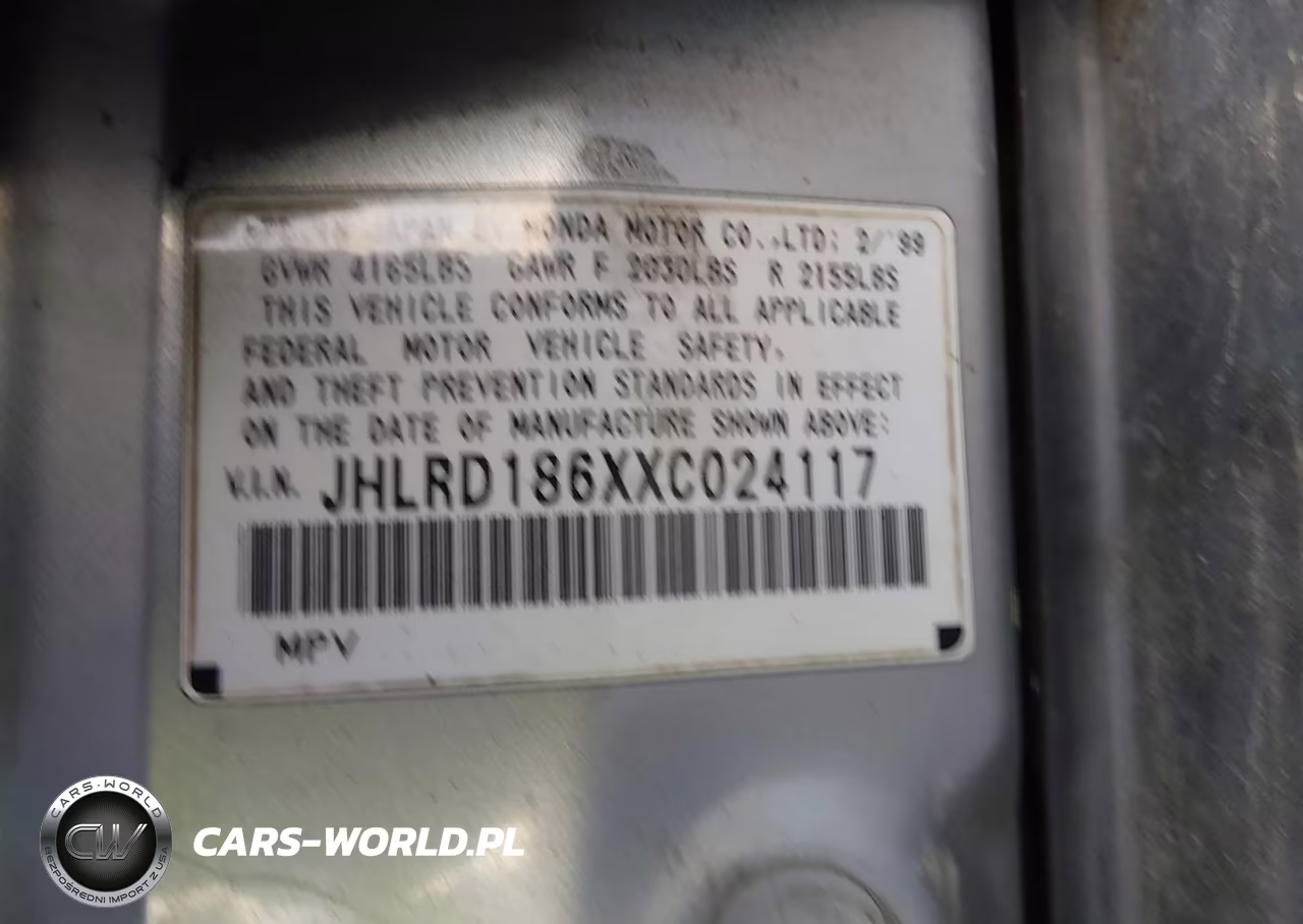 1999 Honda Cr-V Ex VIN:JHLRD186XXC024117 - 9