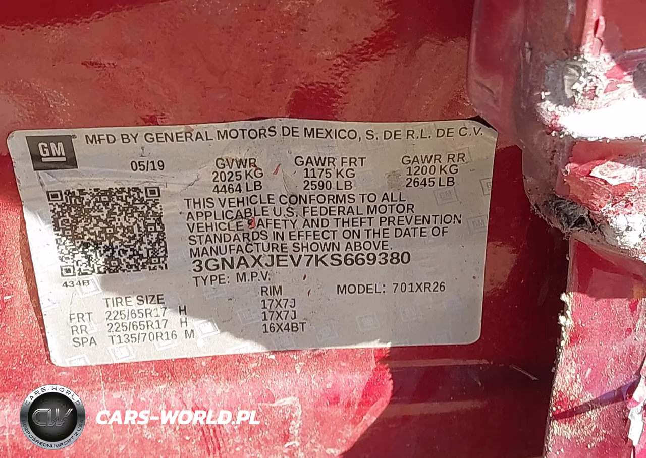 2019 Chevrolet Equinox Lt VIN:3GNAXJEV7KS669380 - 9