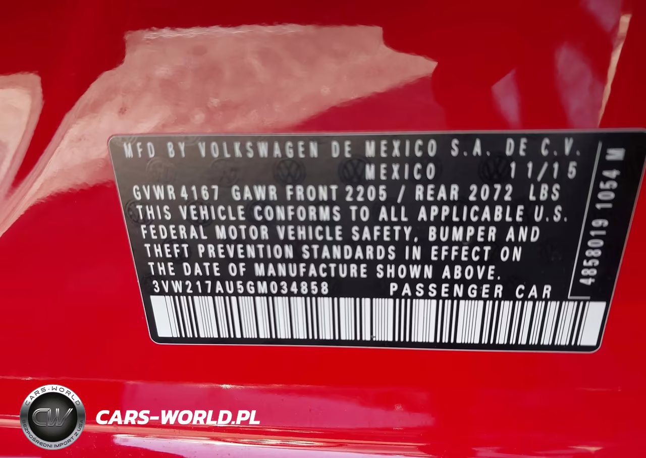 2016 Volkswagen Golf Tsi S 4-Door VIN:3VW217AU5GM034858 - 9