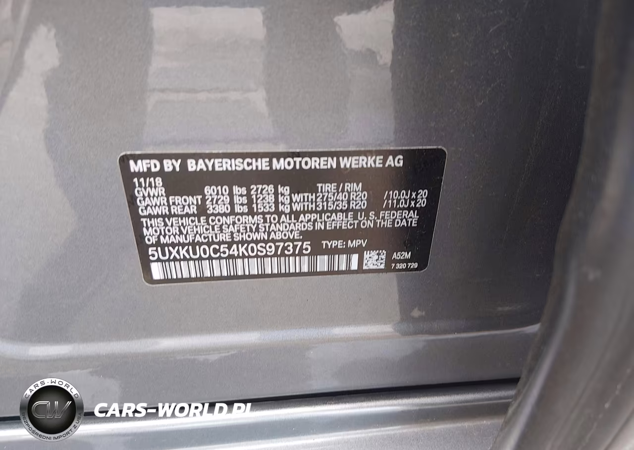 2019 BMW X6 Sdrive35I VIN:5UXKU0C54K0S97375 - 9