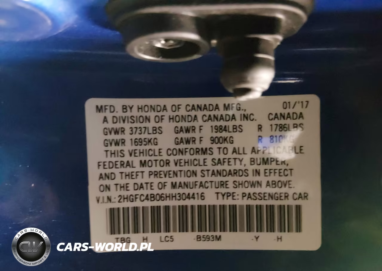 2017 Honda Civic Lx-P VIN:2HGFC4B06HH304416 - 9