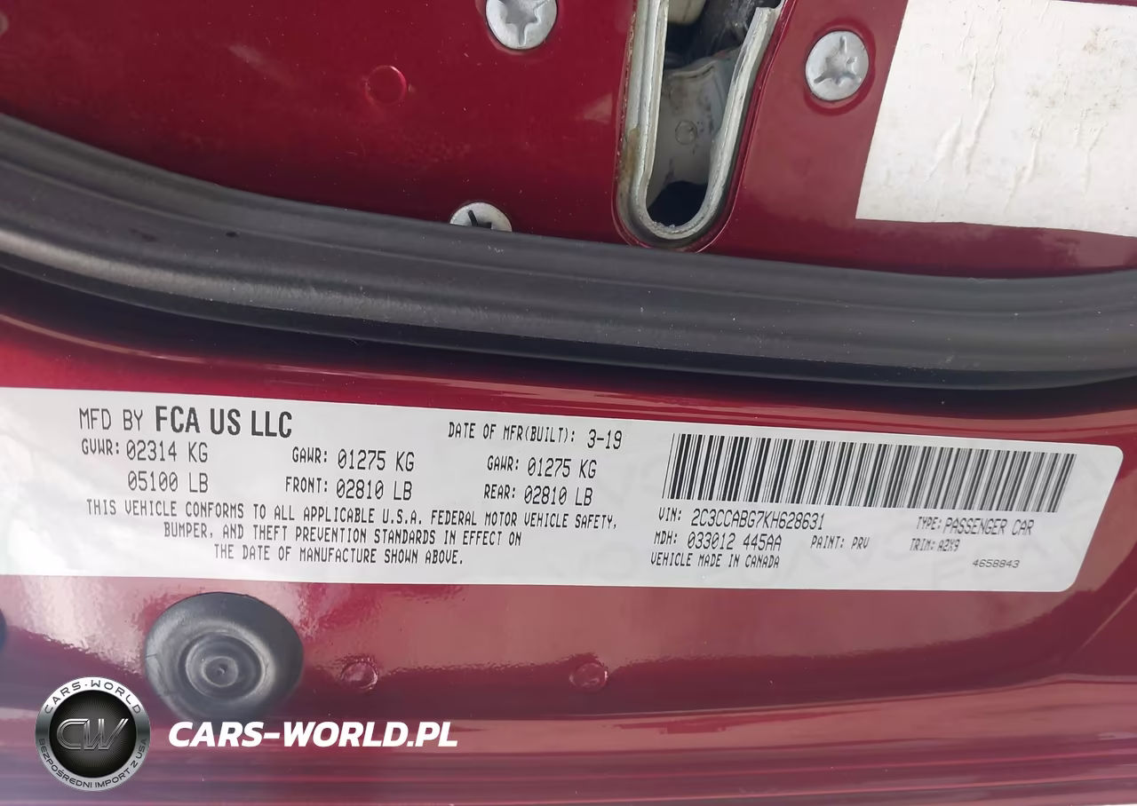 2019 Chrysler 300 300S VIN:2C3CCABG7KH628631 - 9