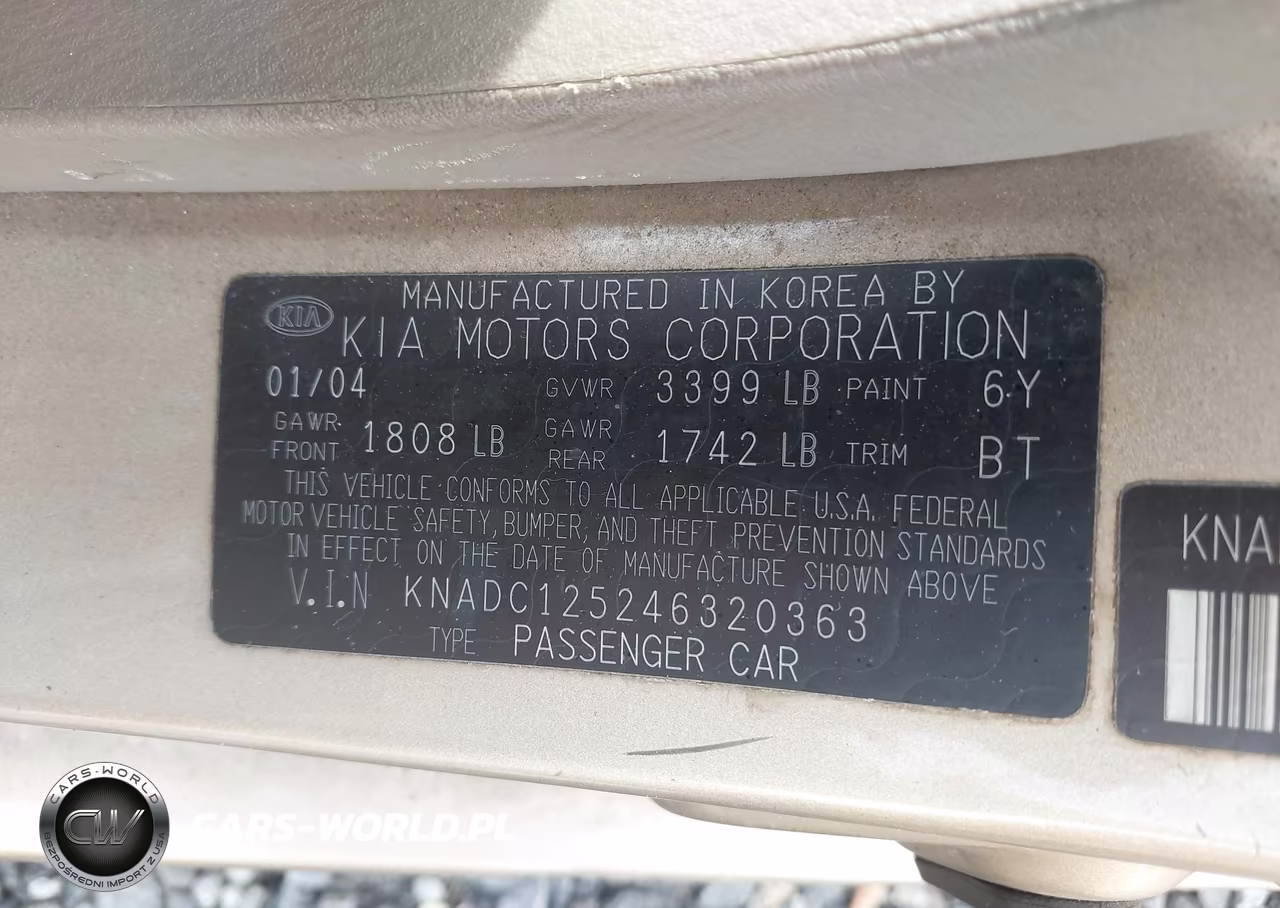 2004 Kia Rio VIN:KNADC125246320363 - 9
