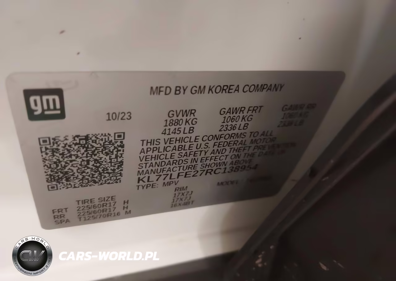 2024 Chevrolet Trax Fwd Sp VIN:KL77LFE27RC138954 - 9
