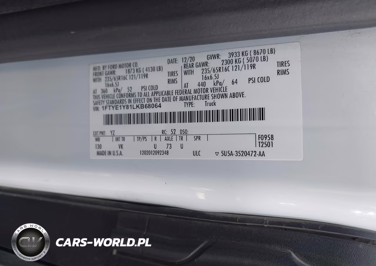 2020 Ford Transit-150 VIN:1FTYE1Y81LKB68064 - 9