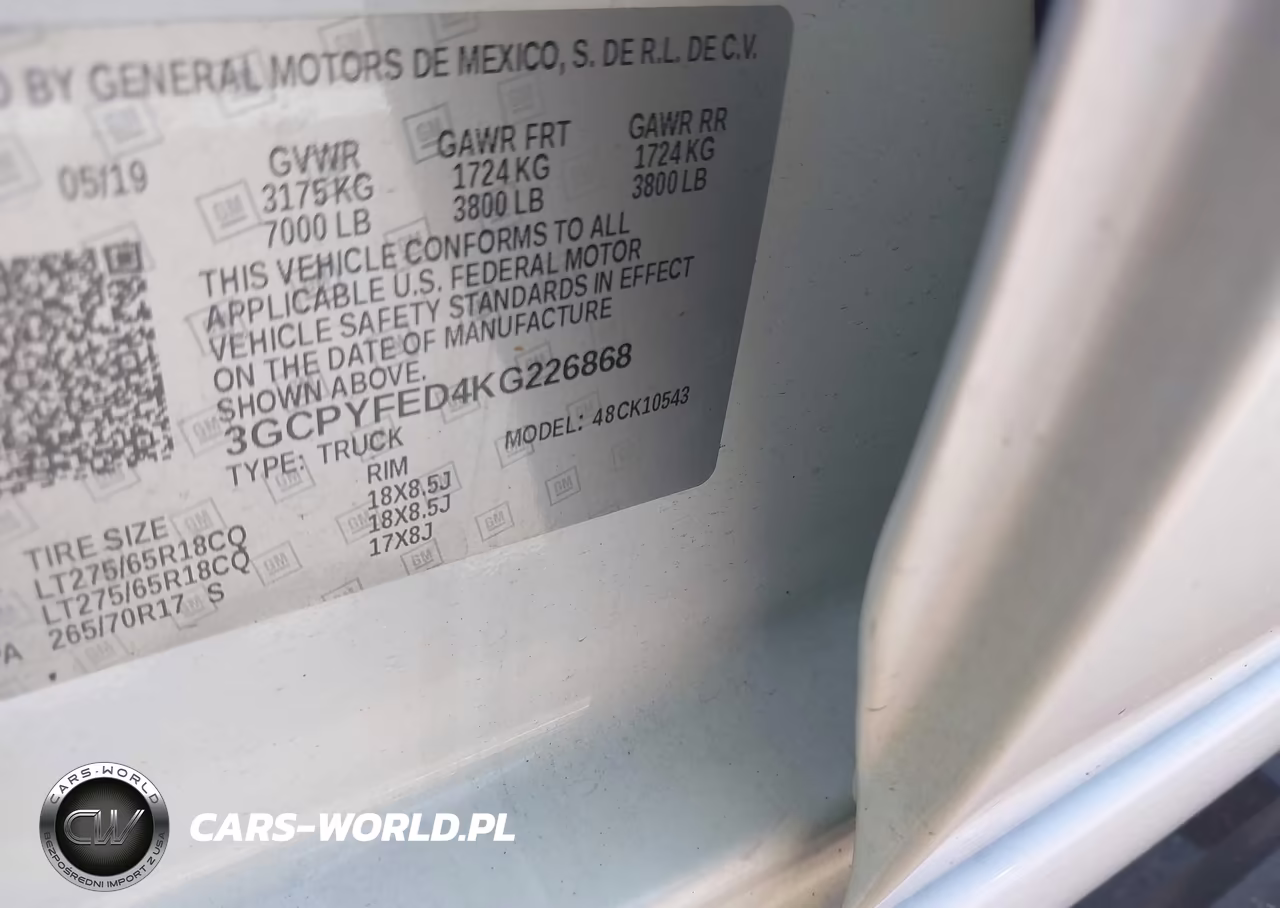 2019 Chevrolet Silverado 1500 Lt Trail Boss VIN:3GCPYFED4KG226868 - 9