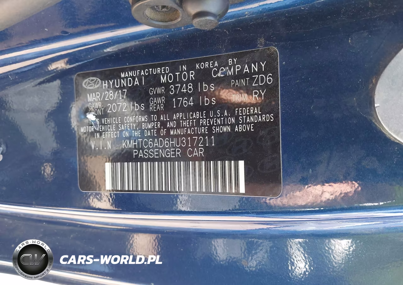 2017 Hyundai Veloster VIN:KMHTC6AD6HU317211 - 9