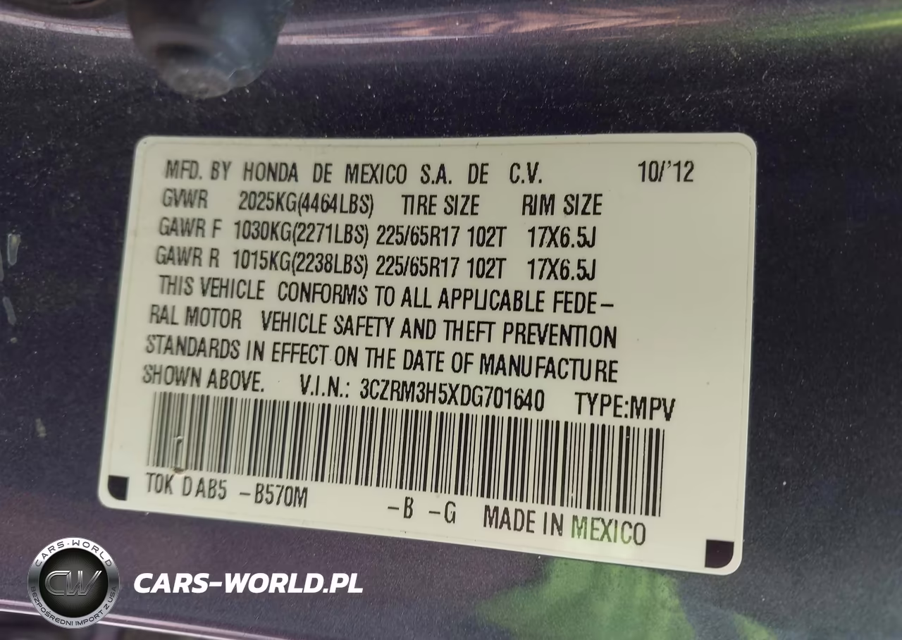 2013 Honda Cr-V Ex VIN:3CZRM3H5XDG701640 - 9