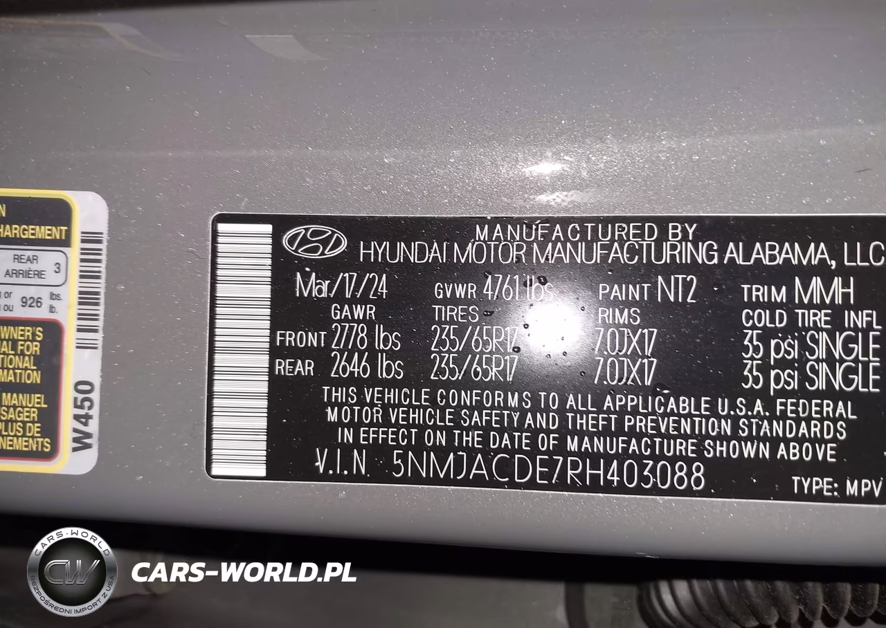 2024 Hyundai Tucson Se VIN:5NMJACDE7RH403088 - 9