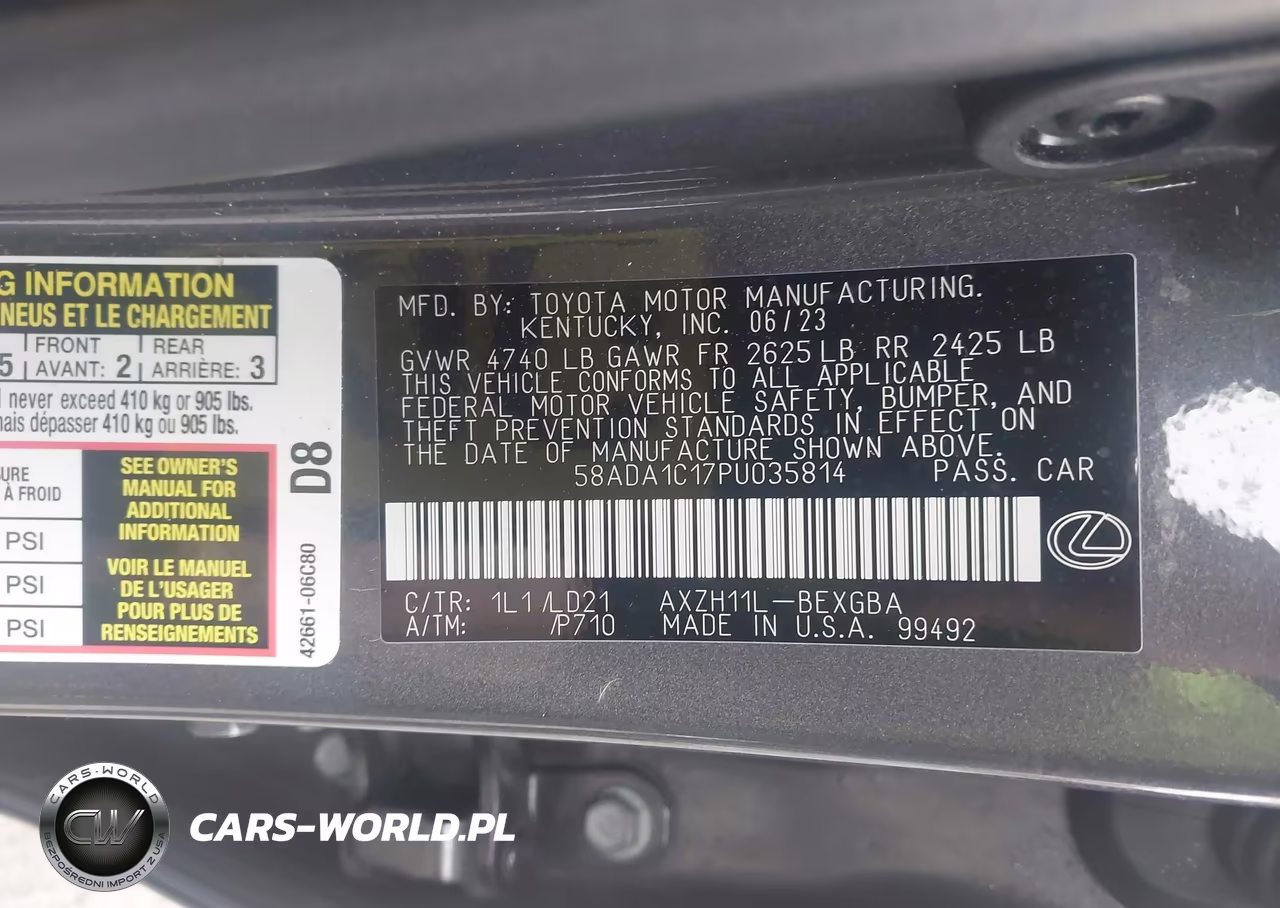 2023 Lexus Es 300H VIN:58ADA1C17PU035814 - 9