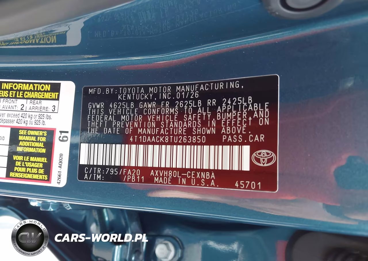 2026 Toyota Camry Le VIN:4T1DAACK8TU263850 - 9