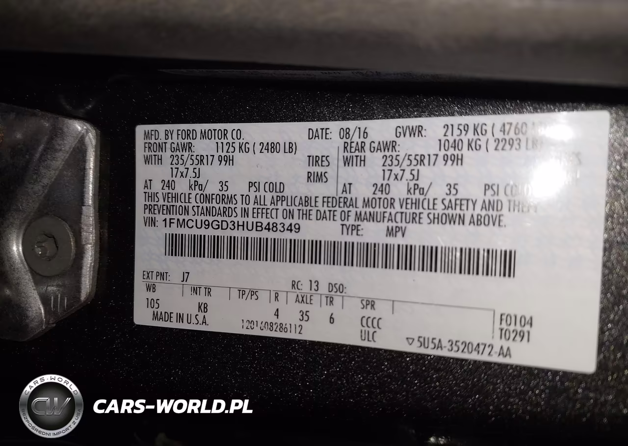 2017 Ford Escape Se VIN:1FMCU9GD3HUB48349 - 9