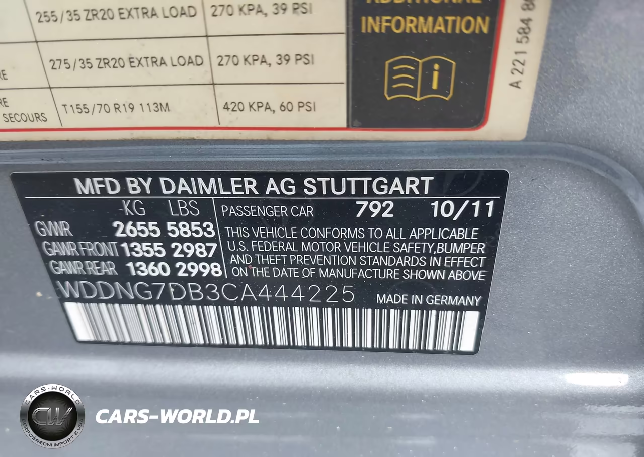2012 Mercedes-Benz S 550 VIN:WDDNG7DB3CA444225 - 9