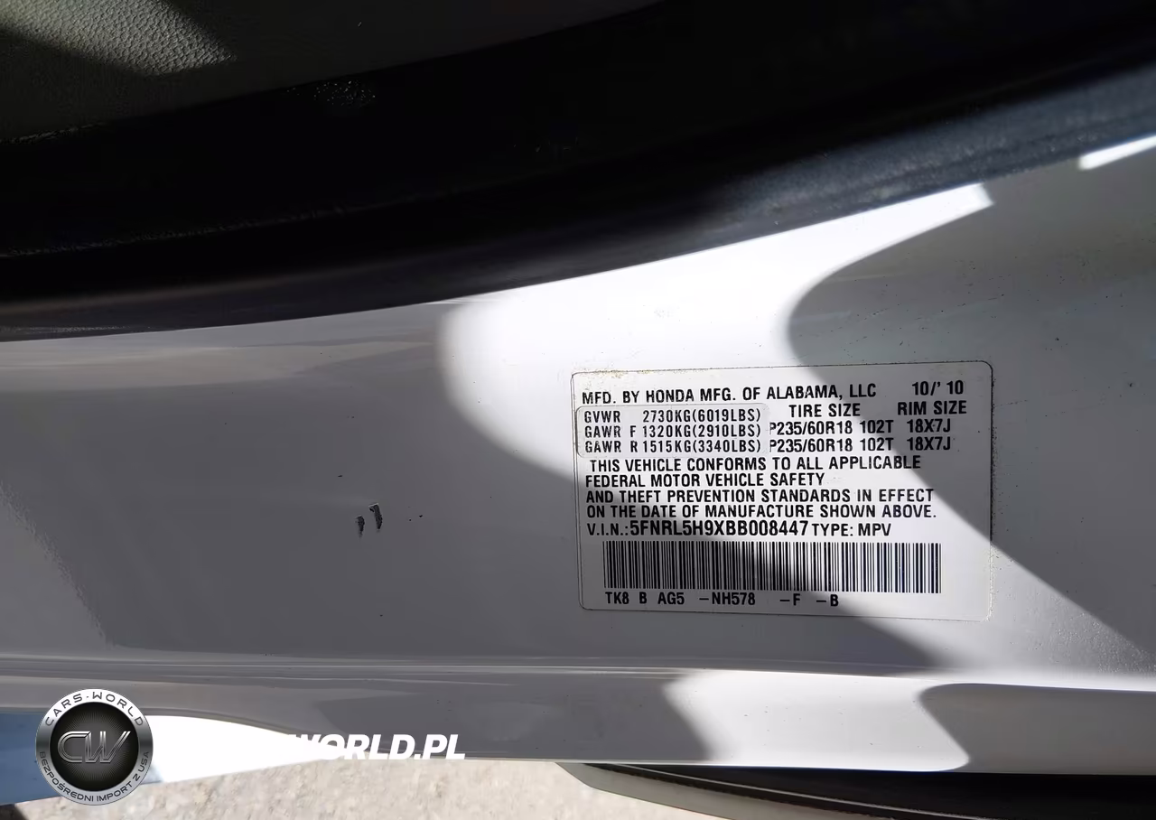 2011 Honda Odyssey Touring-Touring Elite VIN:5FNRL5H9XBB008447 - 9