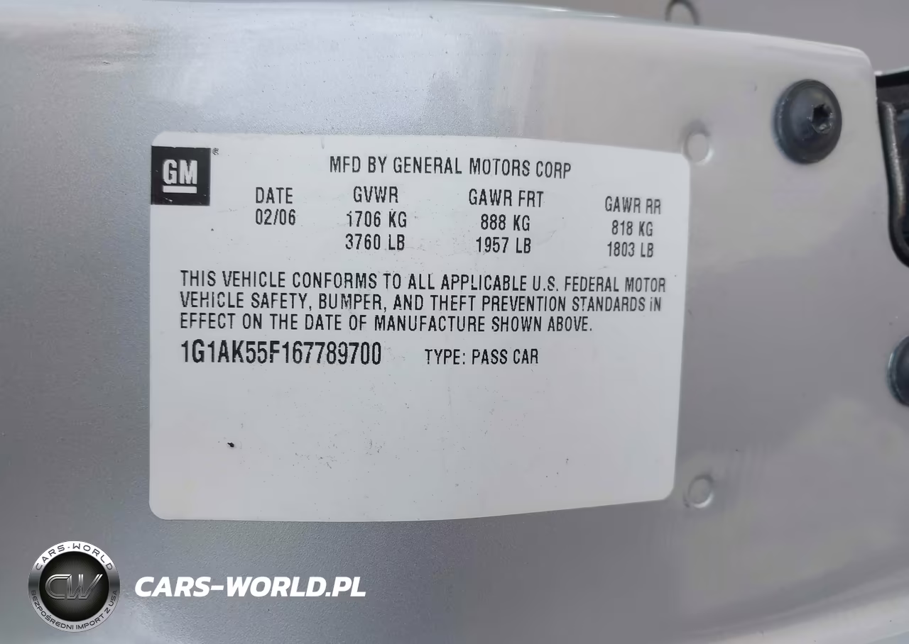 2006 Chevrolet Cobalt Ls VIN:1G1AK55F167789700 - 9