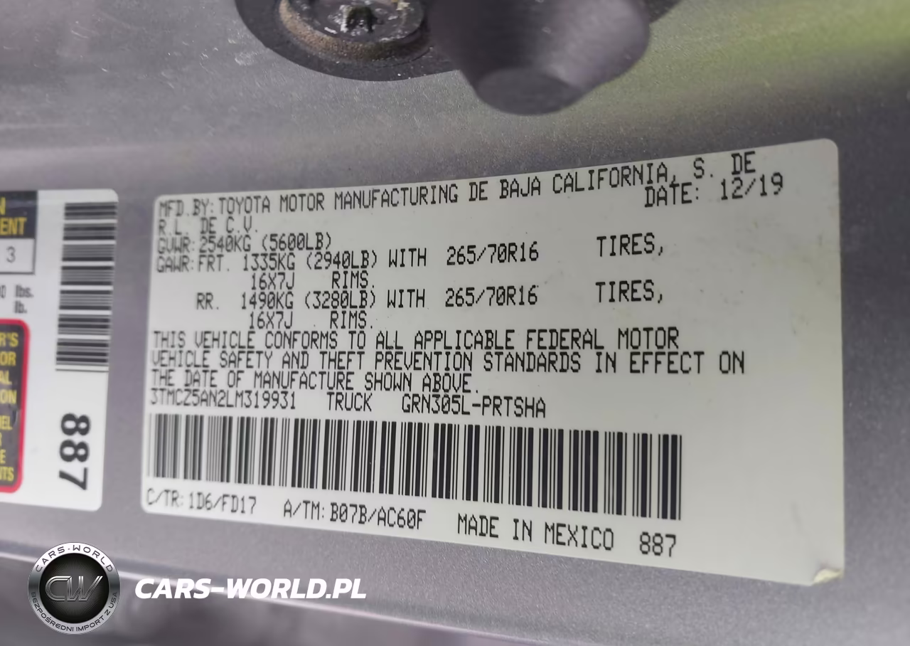 2020 Toyota Tacoma Trd Off-Road VIN:3TMCZ5AN2LM319931 - 9