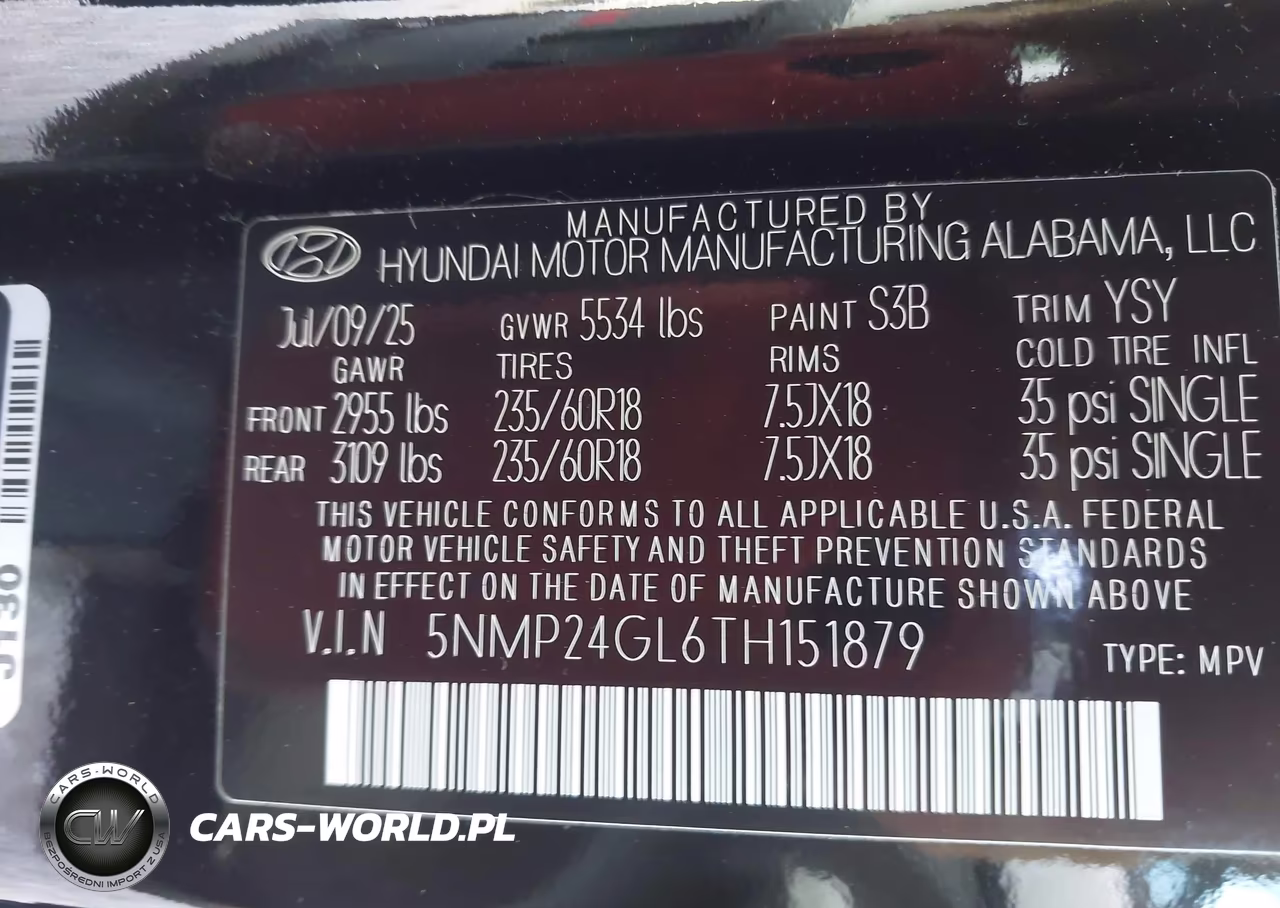 2026 Hyundai Santa Fe Sel VIN:5NMP24GL6TH151879 - 9