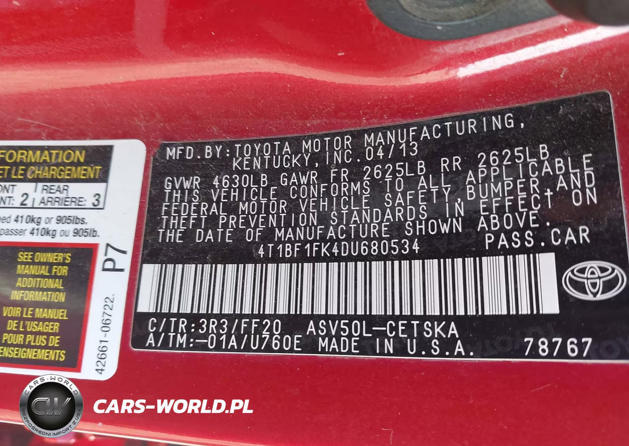 2013 Toyota Camry Se VIN:4T1BF1FK4DU680534 - 9