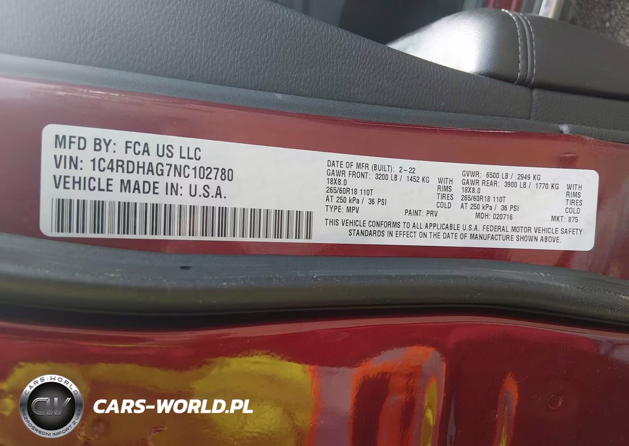 2022 Dodge Durango Sxt Rwd VIN:1C4RDHAG7NC102780 - 9