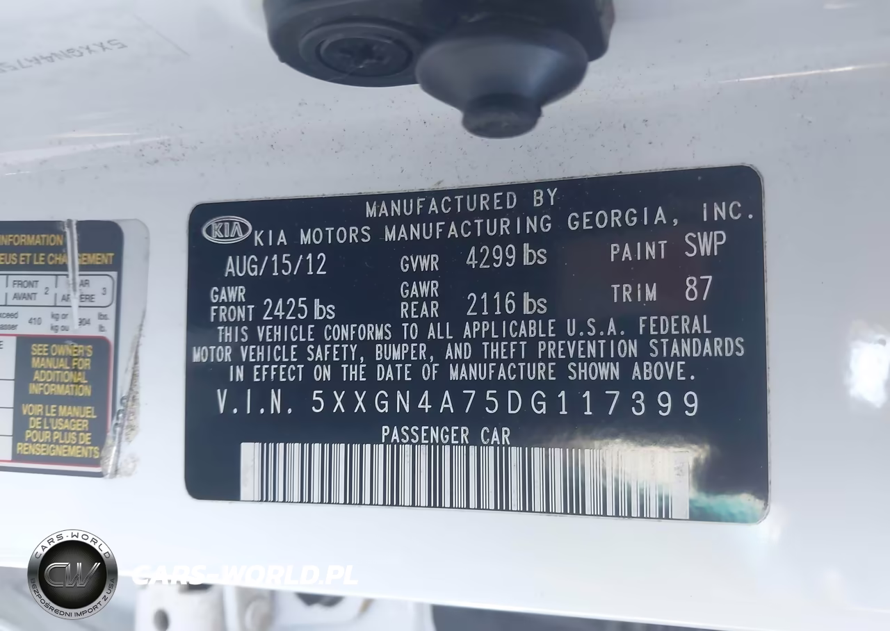 2013 Kia Optima Ex VIN:5XXGN4A75DG117399 - 9