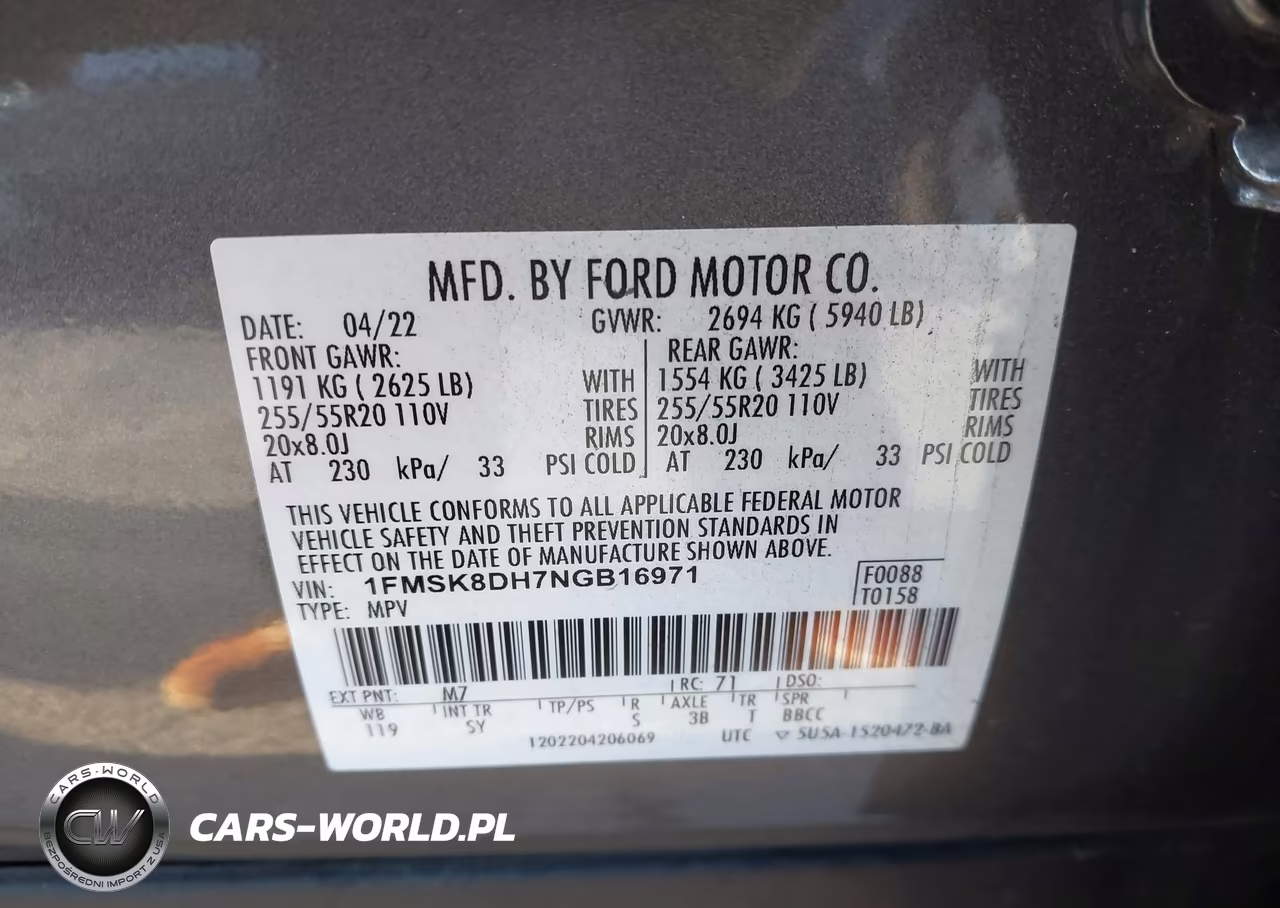 2022 Ford Explorer Xlt VIN:1FMSK8DH7NGB16971 - 9