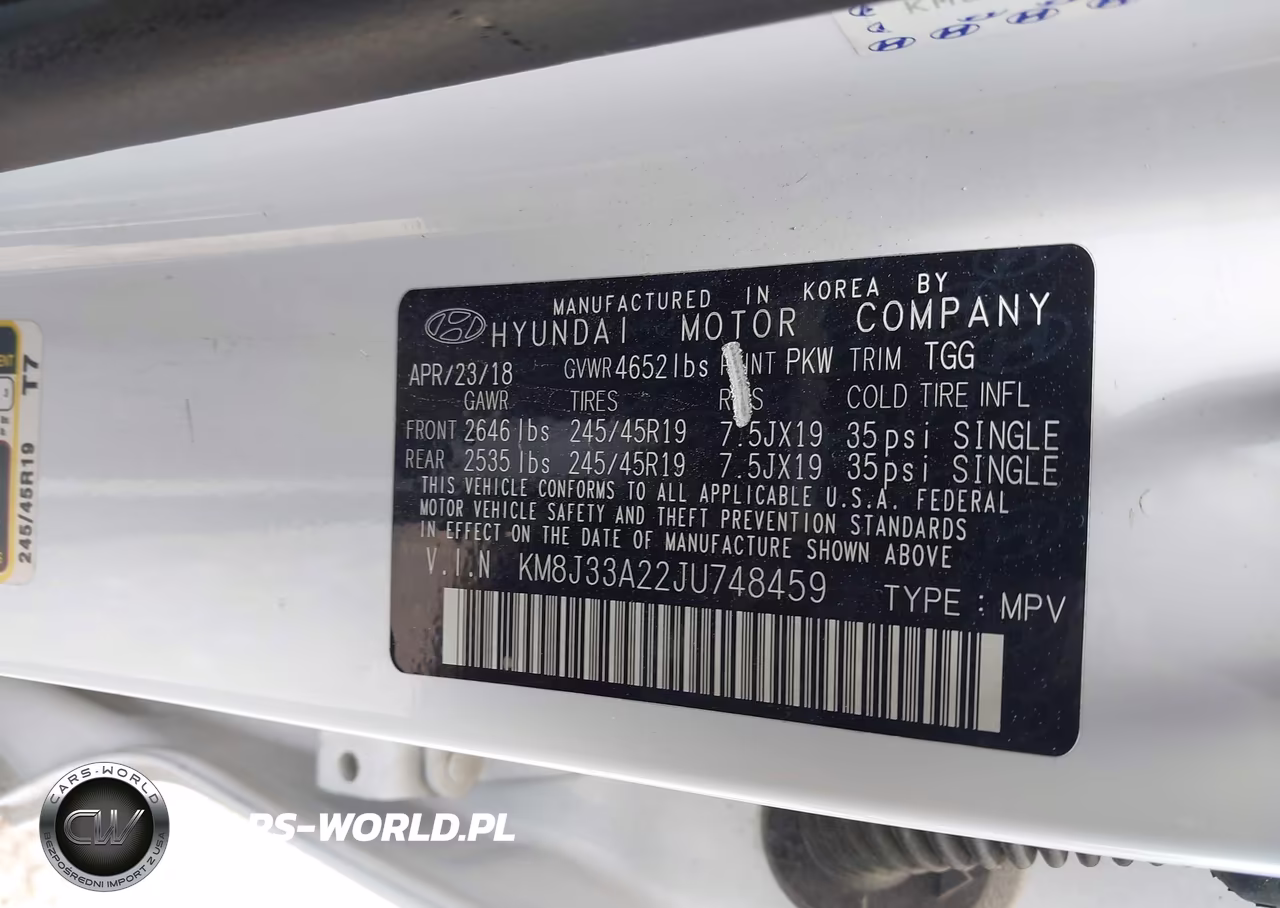2018 Hyundai Tucson Value VIN:KM8J33A22JU748459 - 9