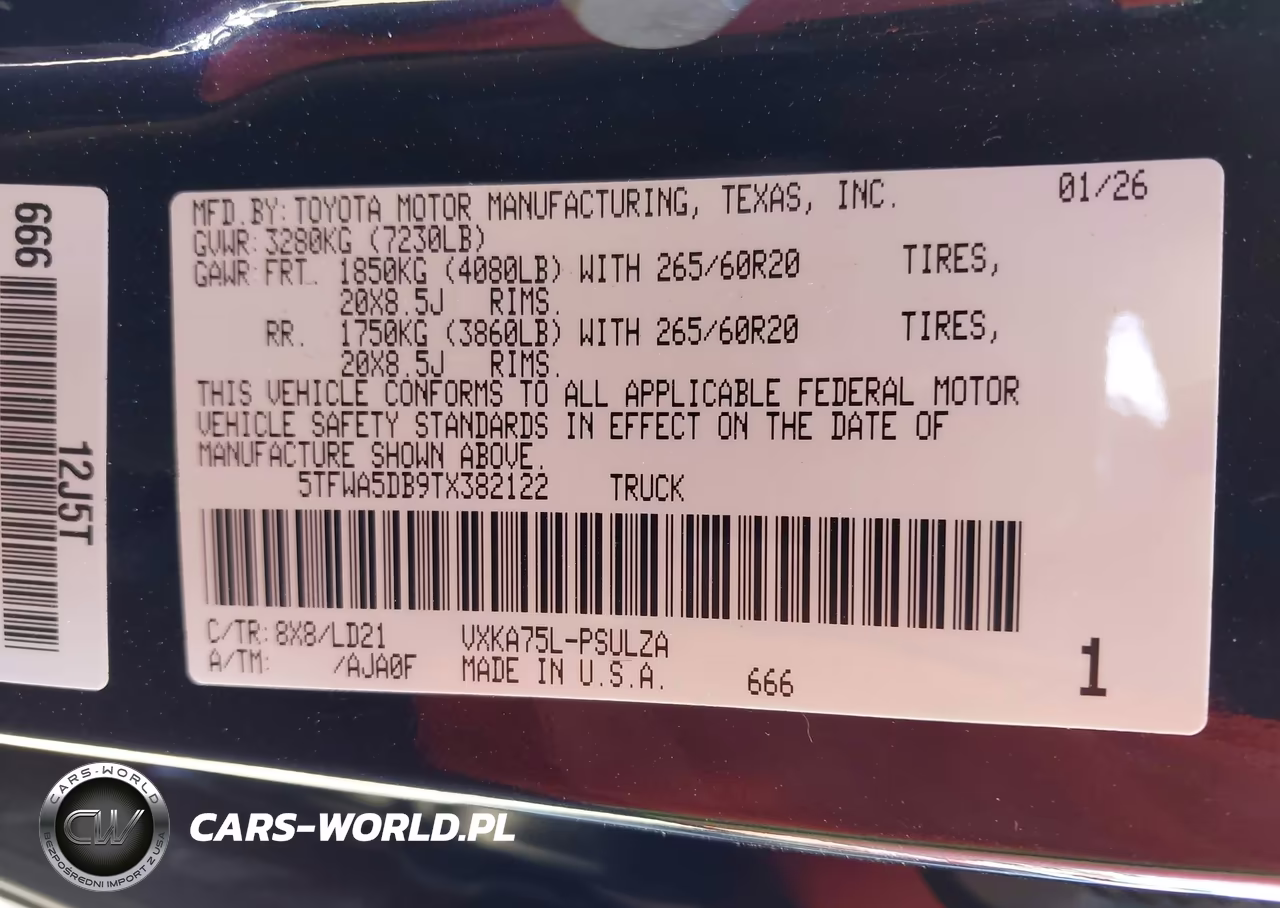2026 Toyota Tundra Limited Crewmax 5.5' Bed VIN:5TFWA5DB9TX382122 - 9