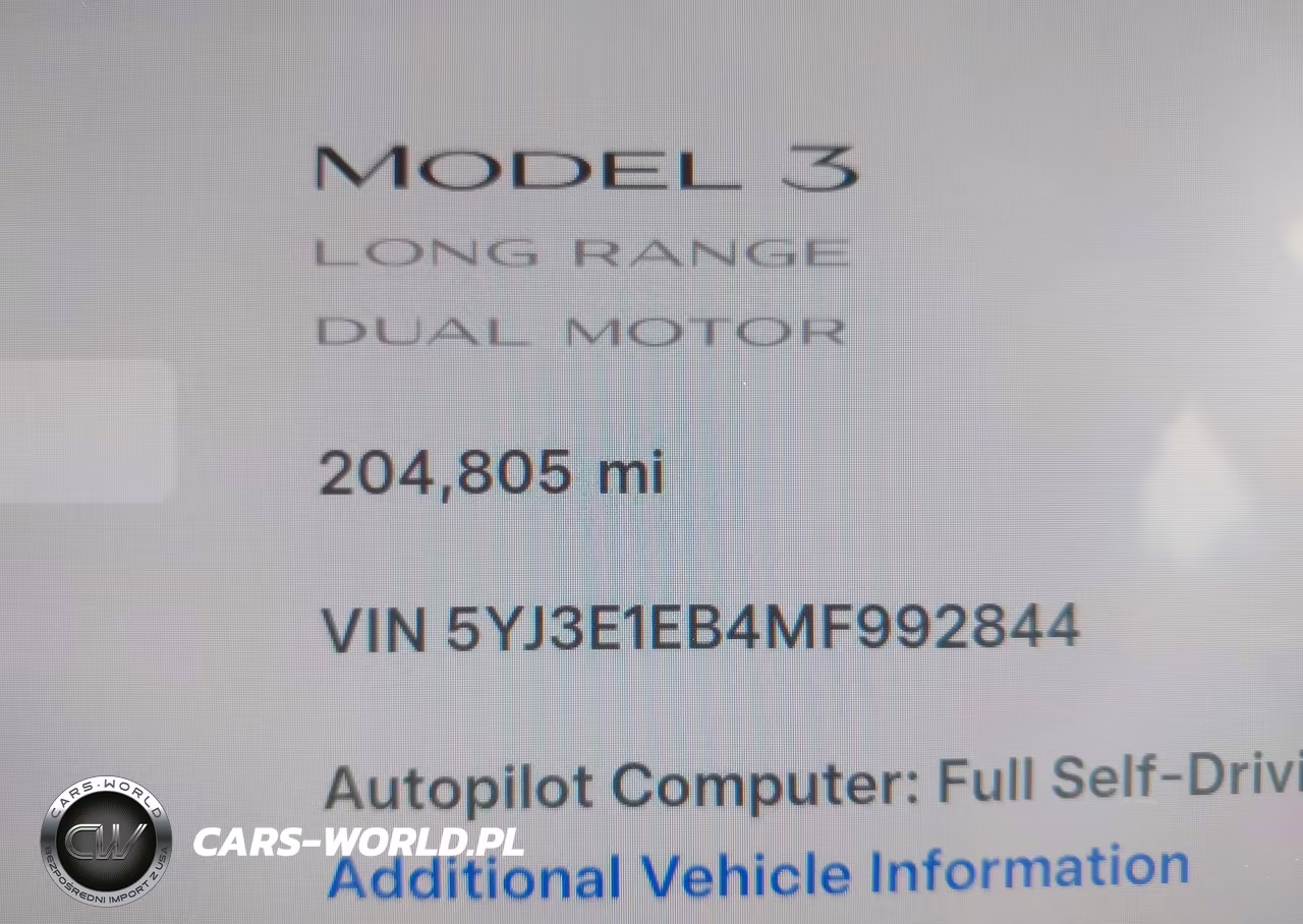 2021 Tesla Model 3 Long Range Dual Motor All-Wheel Drive VIN:5YJ3E1EB4MF992844 - 14