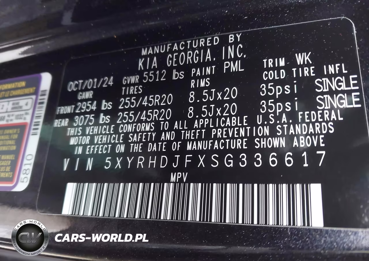 2025 Kia Sorento X-Line Ex VIN:5XYRHDJFXSG336617 - 9