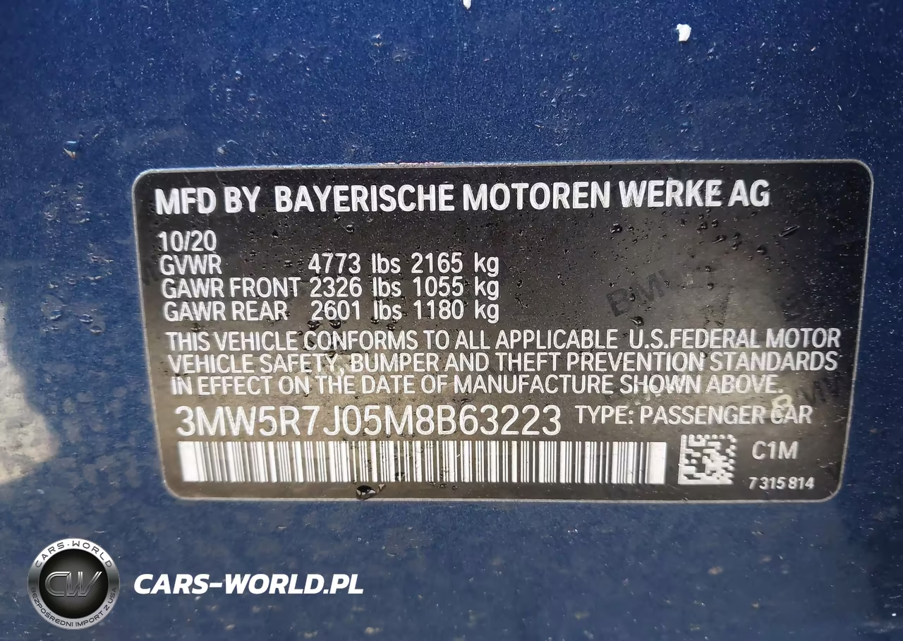 2021 BMW 330I xDrive VIN:3MW5R7J05M8B63223 - 9