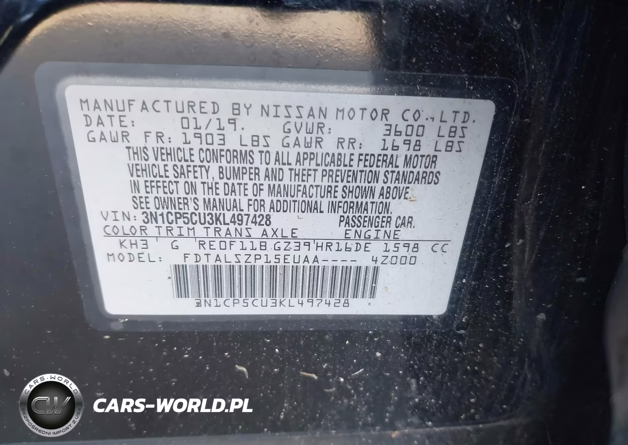 2019 Nissan Kicks Sv VIN:3N1CP5CU3KL497428 - 9