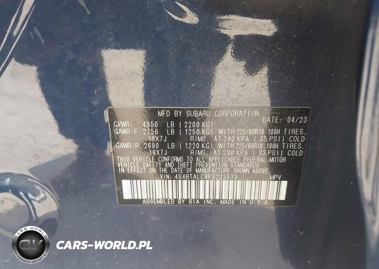 2023 Subaru Outback Onyx Edition VIN:4S4BTALC8P3223533 - 9