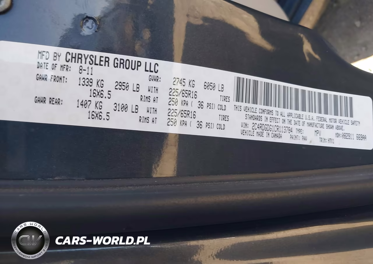 2012 Dodge Grand Caravan Crew VIN:2C4RDGDG1CR113784 - 9