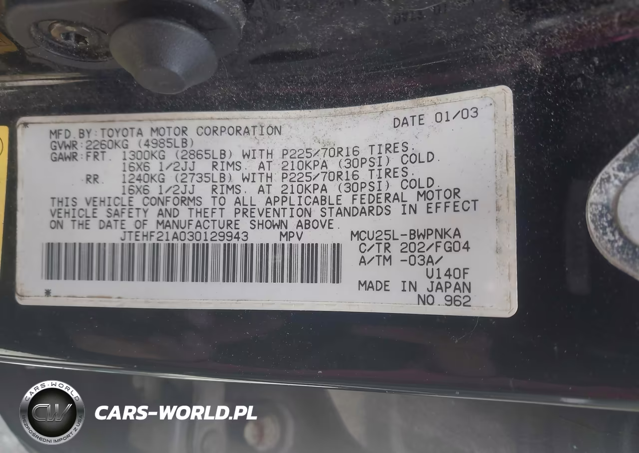 2003 Toyota Highlander V6 VIN:JTEHF21A030129943 - 9
