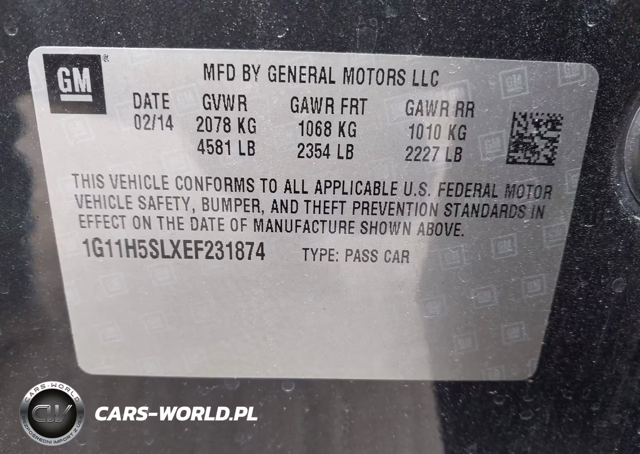 2014 Chevrolet Malibu 1Lz VIN:1G11H5SLXEF231874 - 9