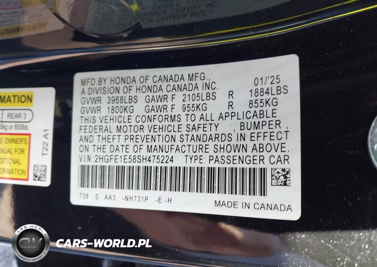 2025 Honda Civic Si Base W-High Performance Summer Tires- VIN:2HGFE1E58SH475224 - 9
