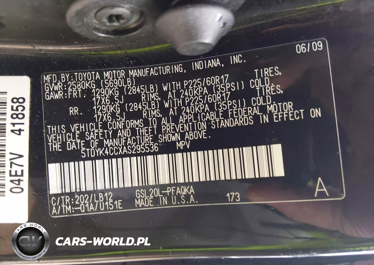 2010 Toyota Sienna Xle VIN:5TDYK4CCXAS295536 - 9