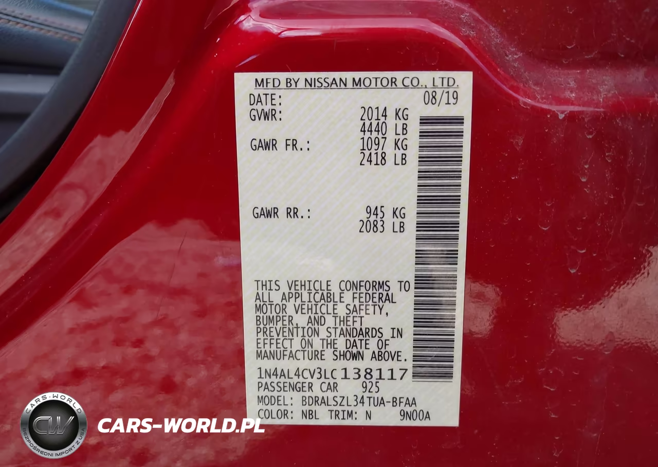 2020 Nissan Altima Sr Vc-Turbo Fwd VIN:1N4AL4CV3LC138117 - 9
