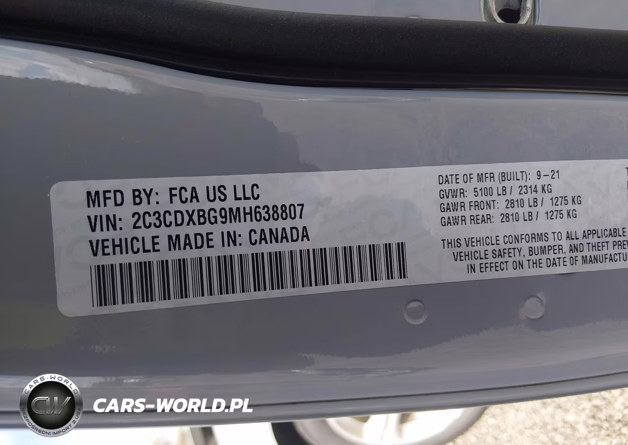2021 Dodge Charger Sxt Rwd VIN:2C3CDXBG9MH638807 - 9