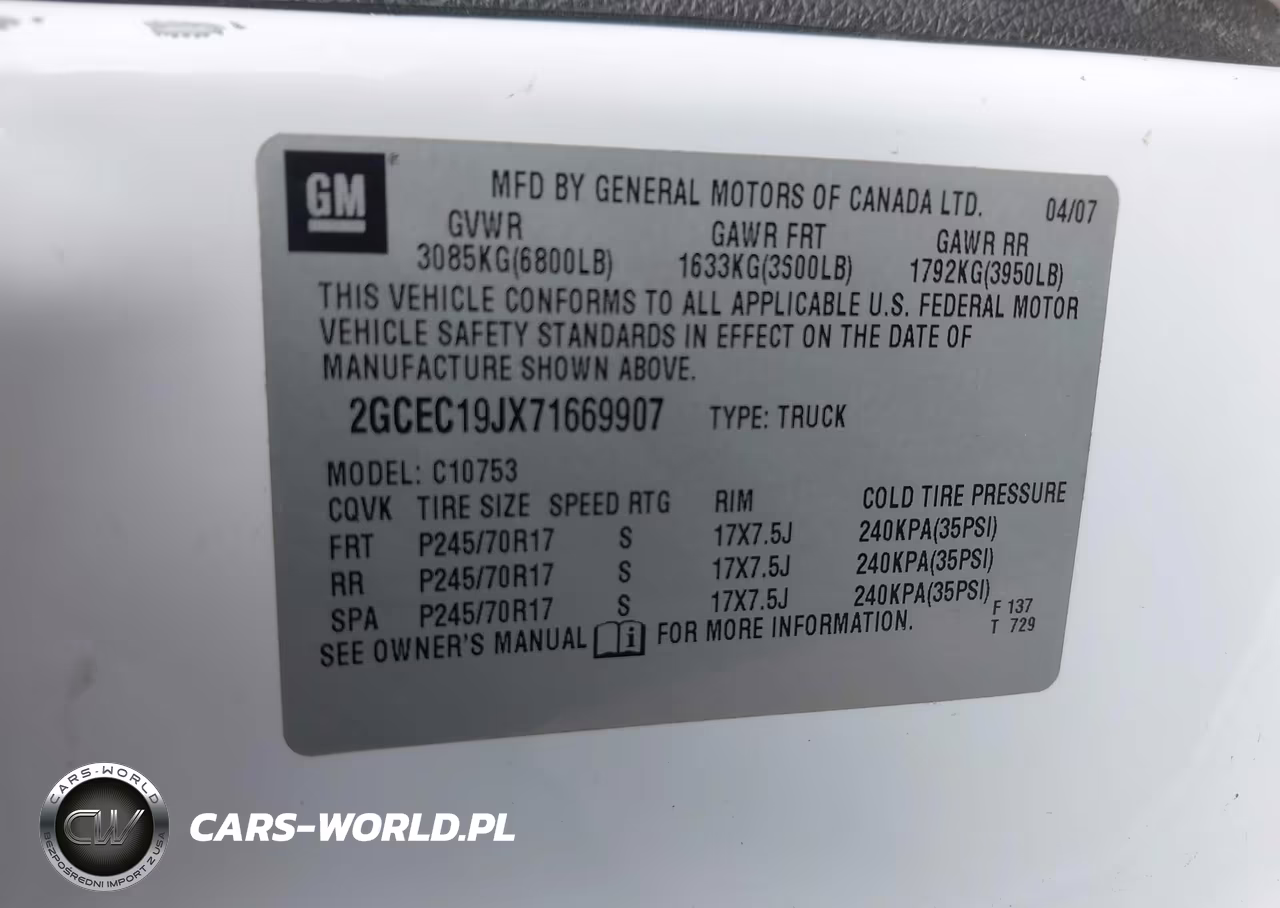 2007 Chevrolet Silverado 1500 Lt1 VIN:2GCEC19JX71669907 - 9