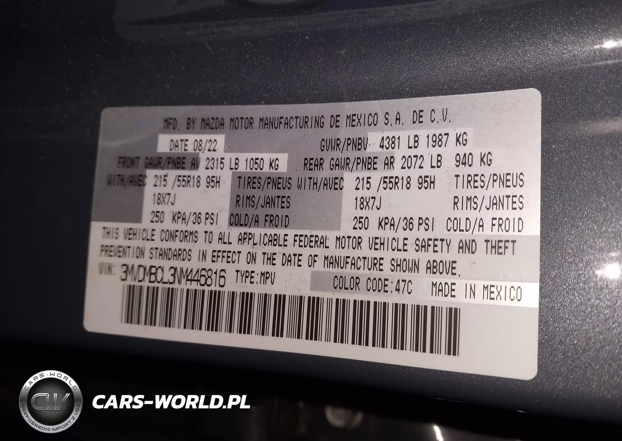 2022 Mazda Cx-30 Carbon Edition VIN:3MVDMBCL3NM446816 - 9