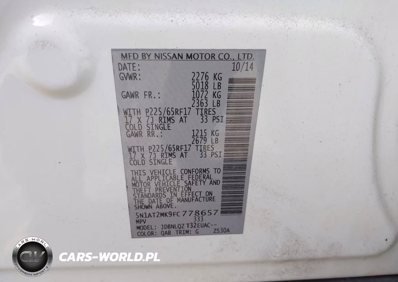 2015 Nissan Rogue Sv VIN:5N1AT2MK9FC778657 - 9