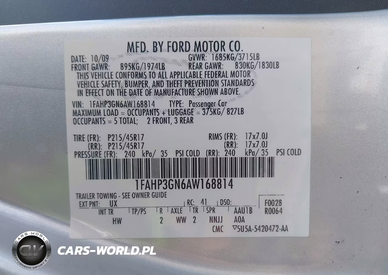 2010 Ford Focus Ses VIN:1FAHP3GN6AW168814 - 9