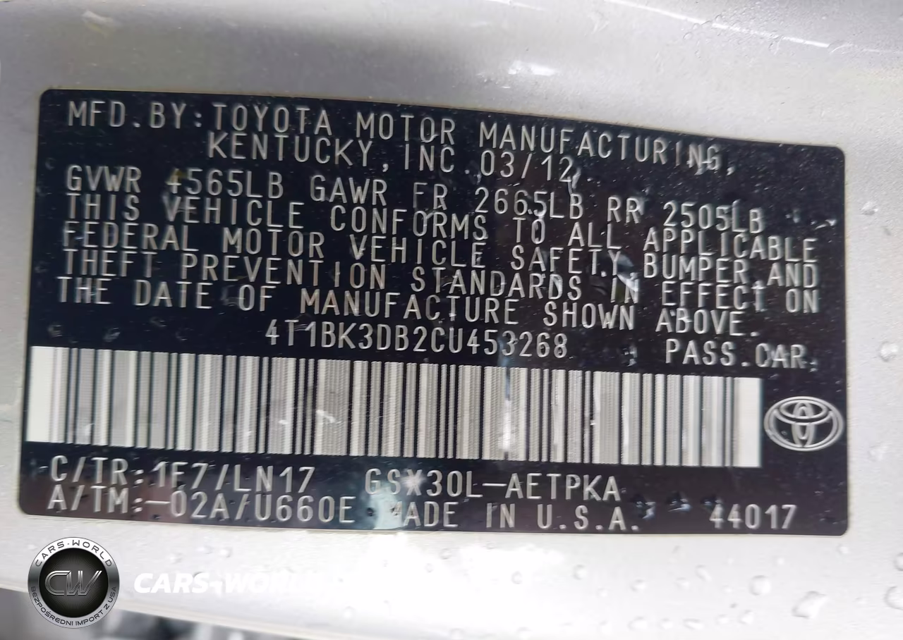 2012 Toyota Avalon Limited VIN:4T1BK3DB2CU453268 - 9