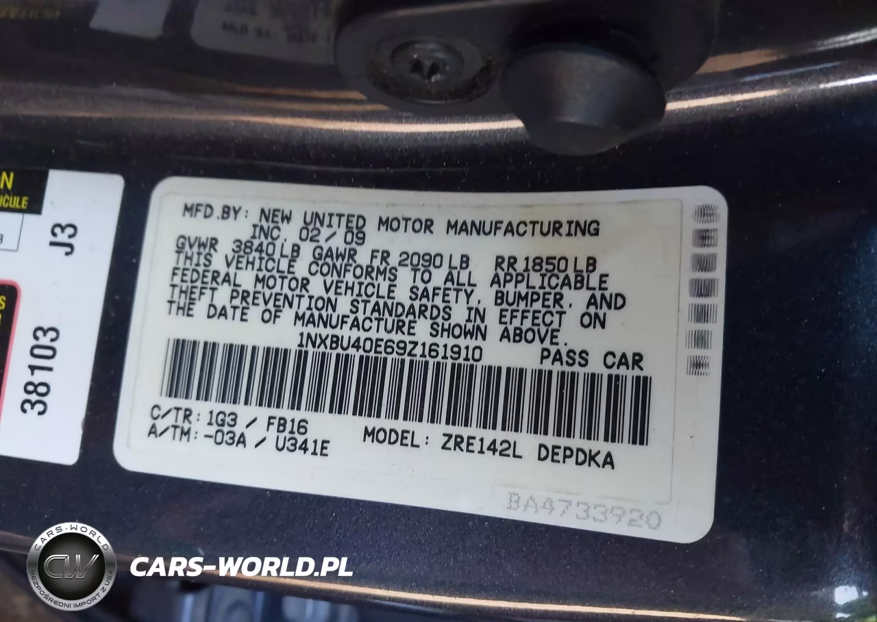 2009 Toyota Corolla Le VIN:1NXBU40E69Z161910 - 9