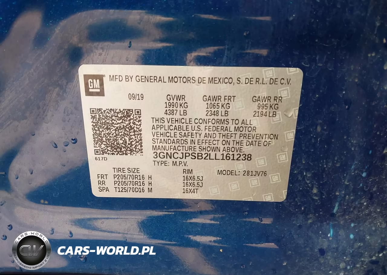 2020 Chevrolet Trax Awd Lt VIN:3GNCJPSB2LL161238 - 9
