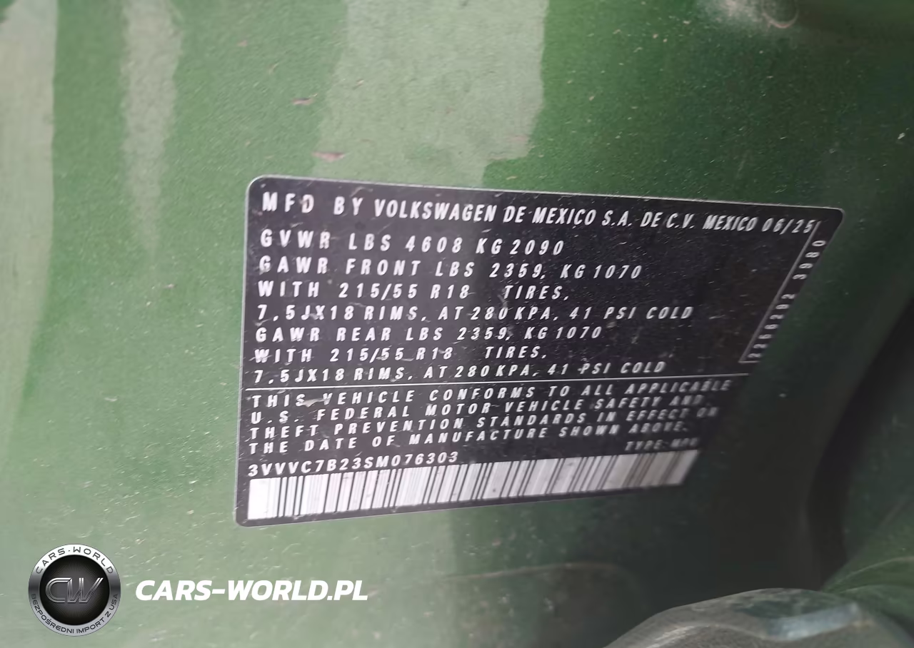 2025 Volkswagen Taos 1.5T Se VIN:3VVVC7B23SM076303 - 9